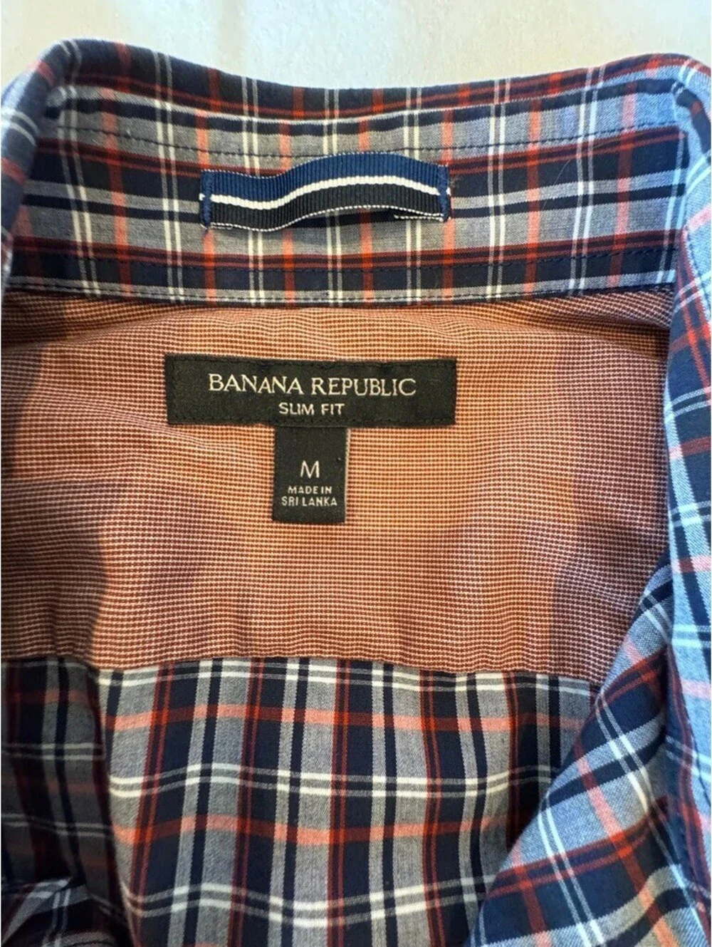 Banana Republic Slim Fit Men's Medium Plaid Button-Down Shirt